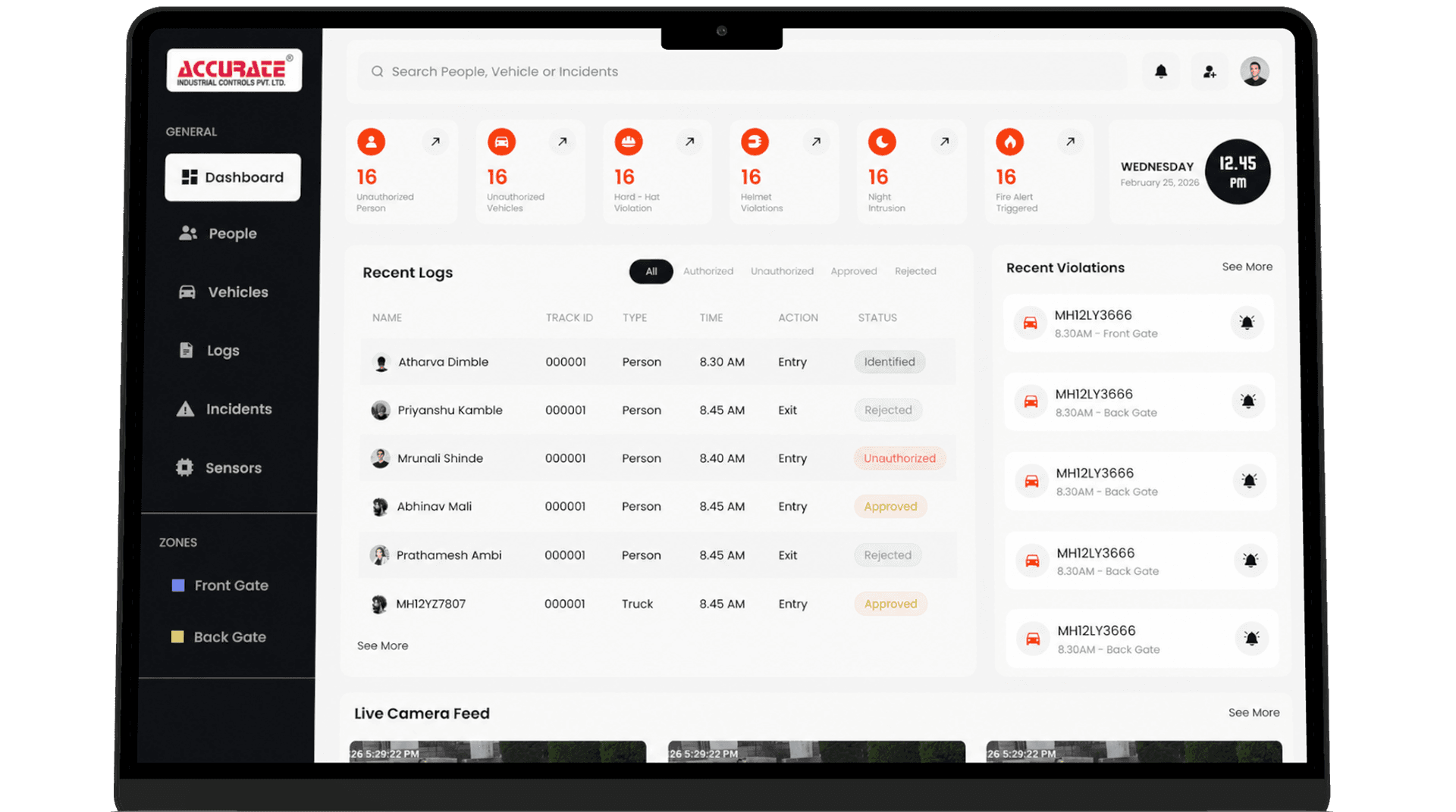 Surveillance AI dashboard